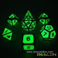 Super Glow in Dark Metal Polyhedral D&D Dice